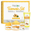 Turmeric Skincare Set - Turmeric Skin Care Products Brightening & Acne - Turmeric Skin Care Kit Turmeric Skin Care Set - Turmeric Cleanser Body Scrub Face Cream & Facial Serum